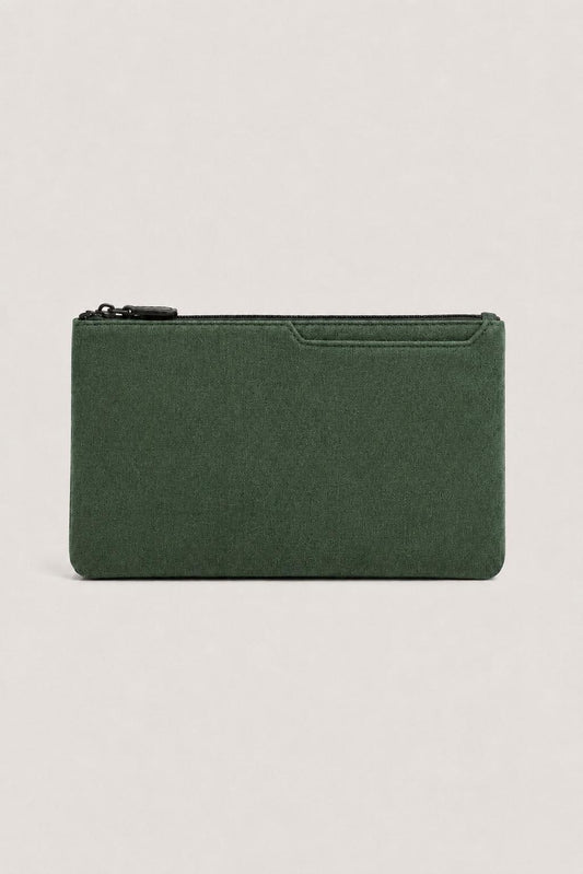 Alcantara Clutch Bag Midnight Green