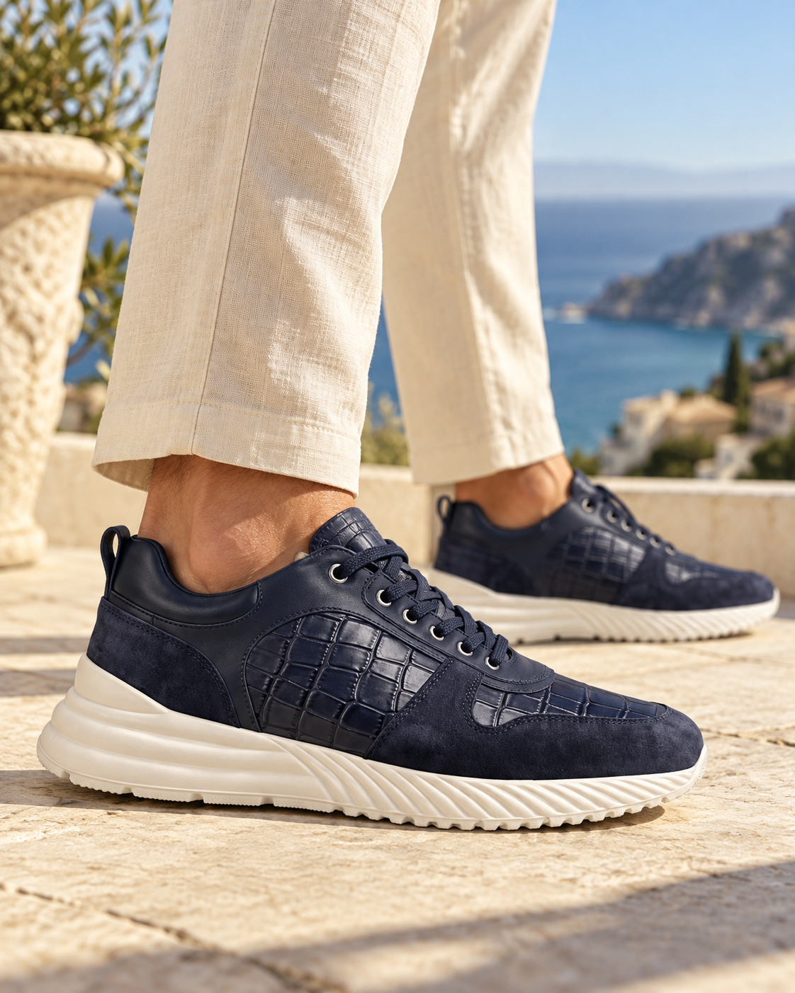 Croco Milano Sneaker - Navy