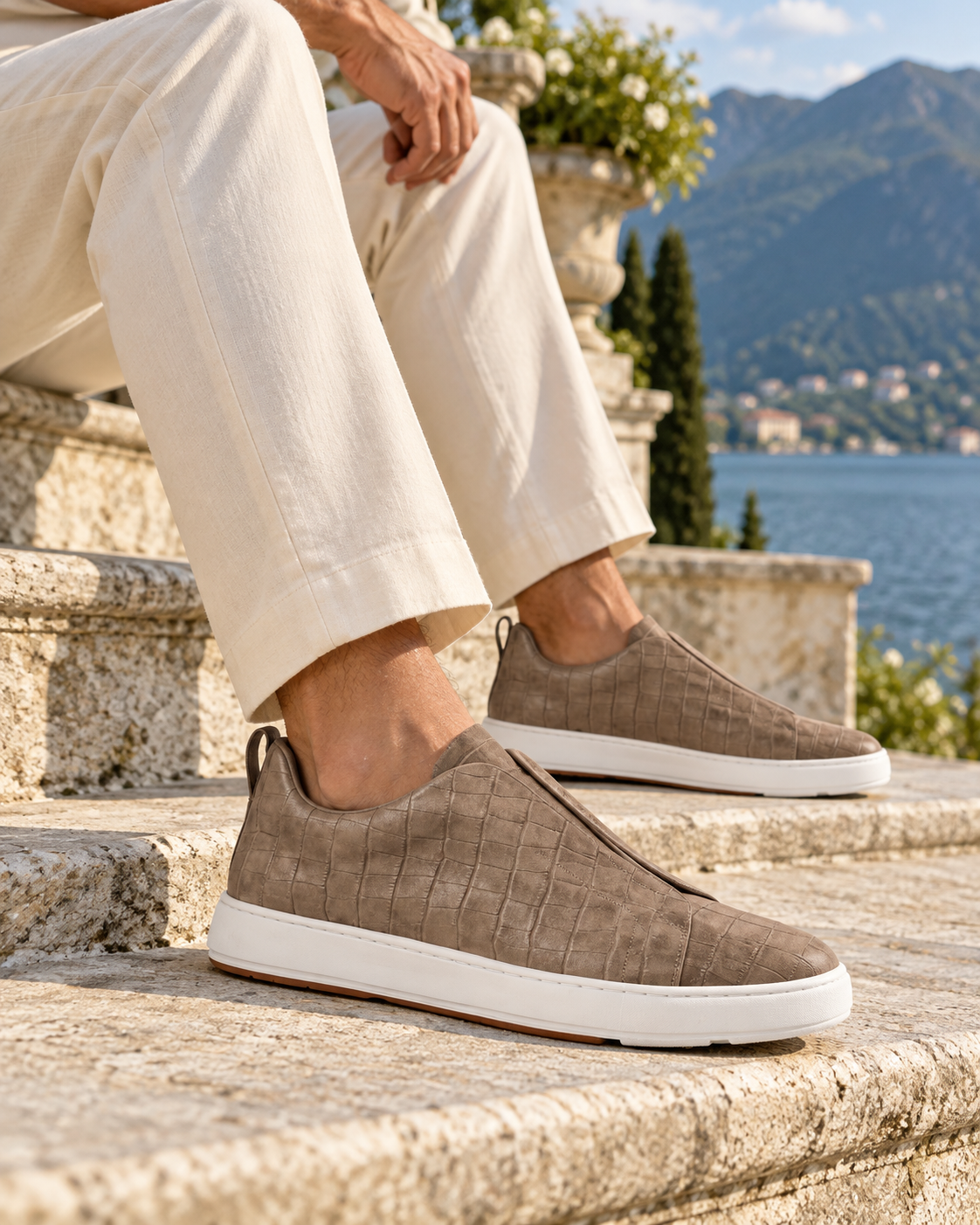 Croco St. Moritz Trainer - Taupe