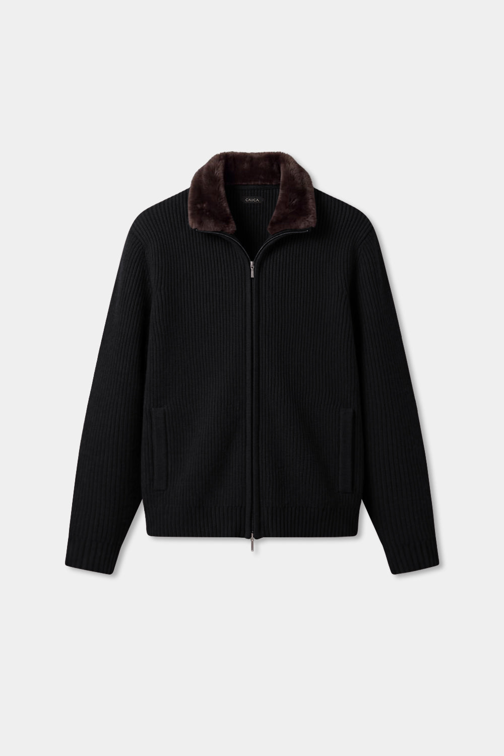Prague Fur Collar Cardigan - Black