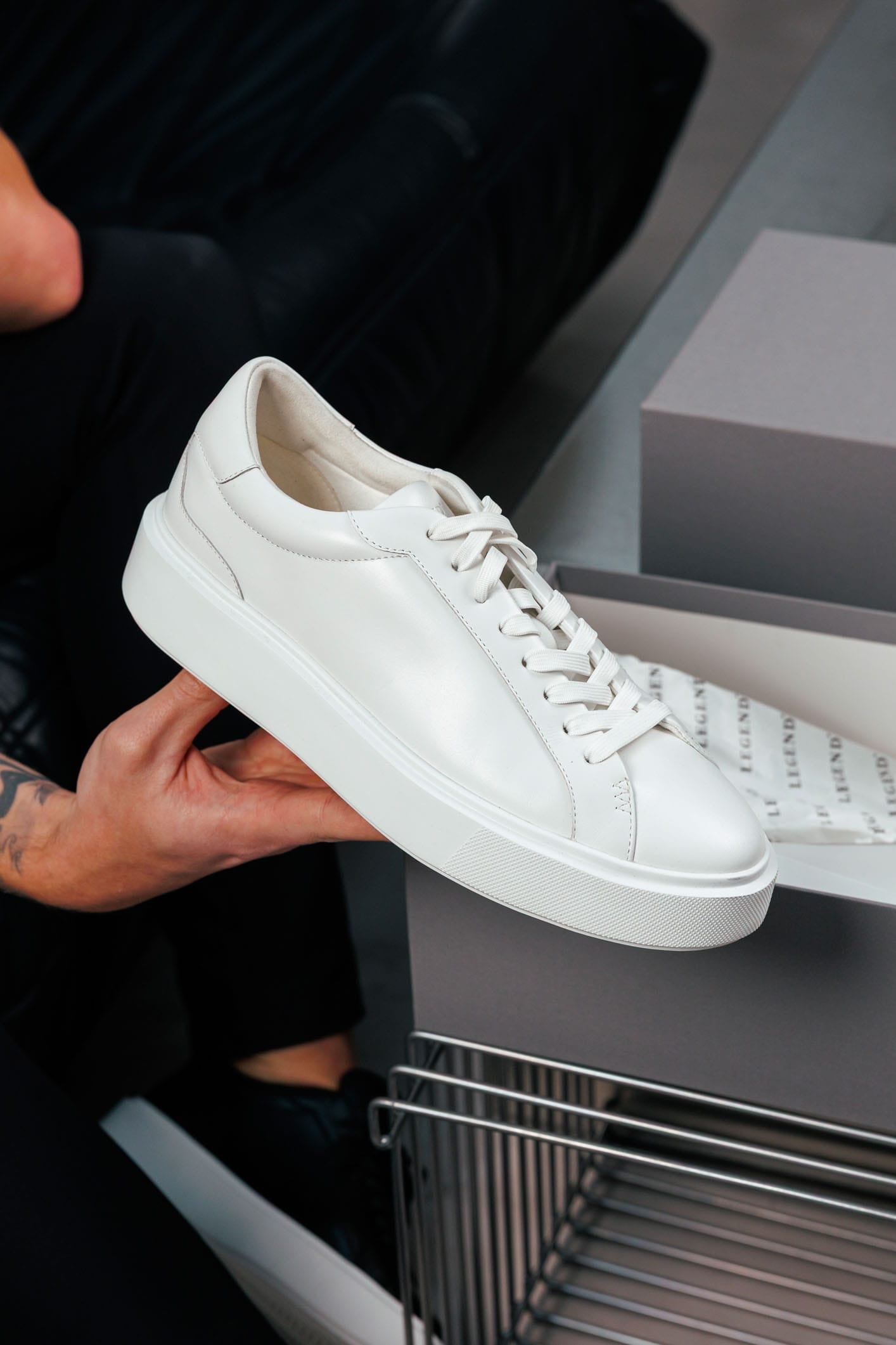 Boston Leather Trainer - White