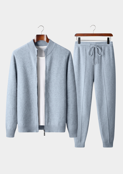 Pure Extra-Fine Merino Wool Light Blue Luzzo Set