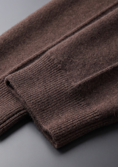 Pure Extra-Fine Merino Wool Dark Brown Luzzo Set
