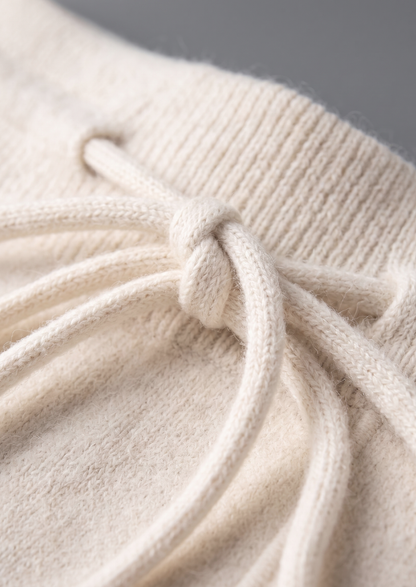 Pure Extra-Fine Merino Wool Cream White Luzzo Set