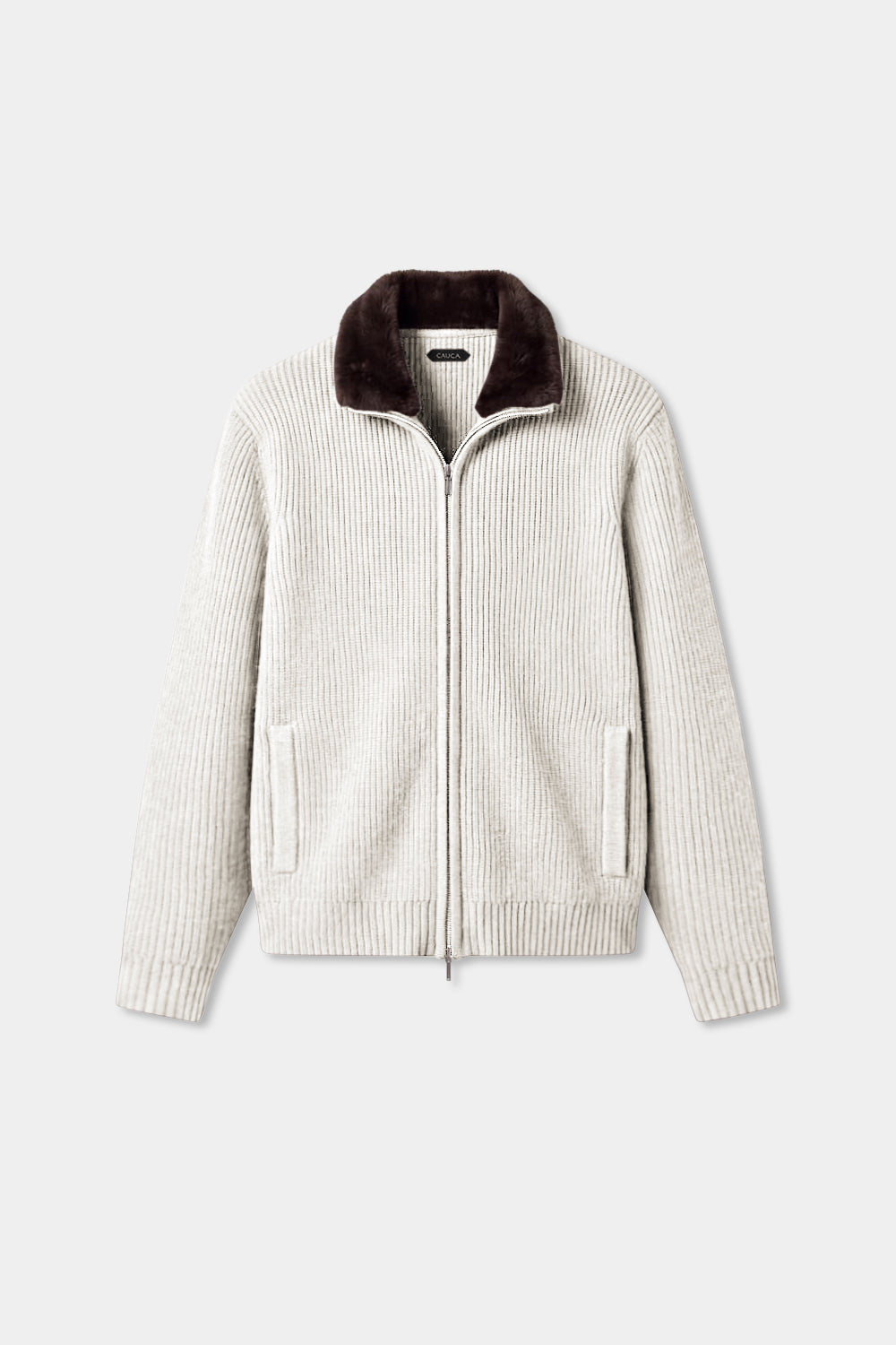 Prague Fur Collar Cardigan - Off-White