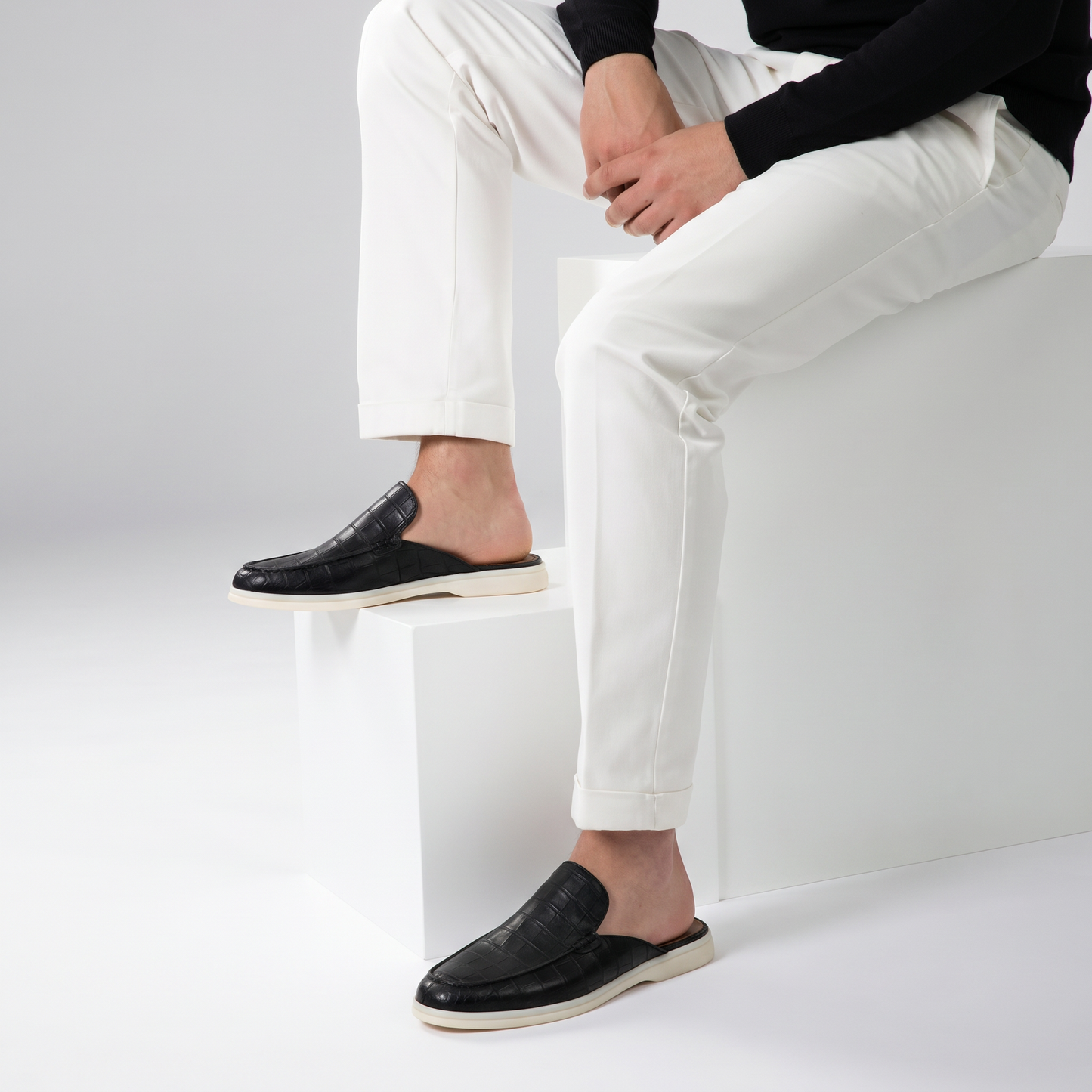 Black Croco Mule Yacht | LIMITED EDITION