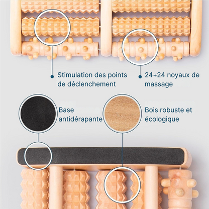 FootRelax™ – Rouleau de massage plantaire en bois